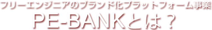 フリーエンジニアのブランド化プラットフォーム事業 PE-BANKPE-BANK